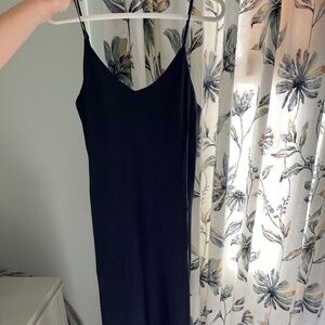 Quince Washable Stretch Silk Maternity Slip Dress Size M Navy